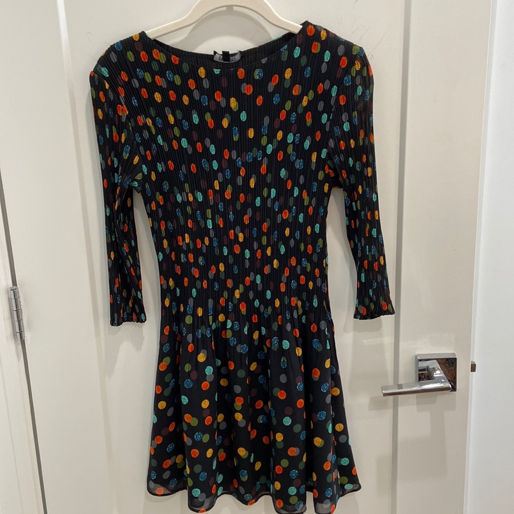 Thrifted polka dot mini dress